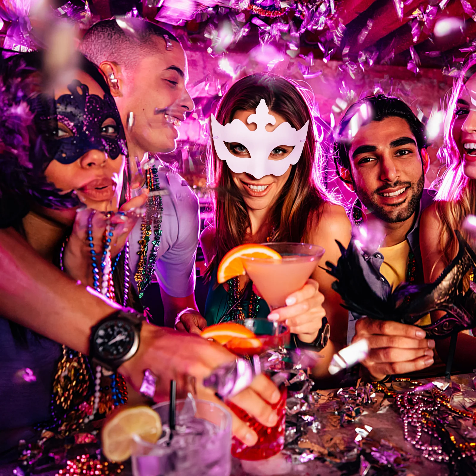 

10Pcs Blank White Masks for Adults Kids DIY Craft Project Safe Pulp Material Halloween Masquerade Party Mask Set