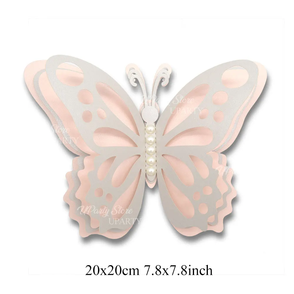 6 Stück 3D große Schmetterlings-Partydekorationen, riesige Papier-Schmetterlingsaufkleber, Wanddekoration für Geburtstag, Hochzeit, Babyparty, Mitbringsel – Detail 8