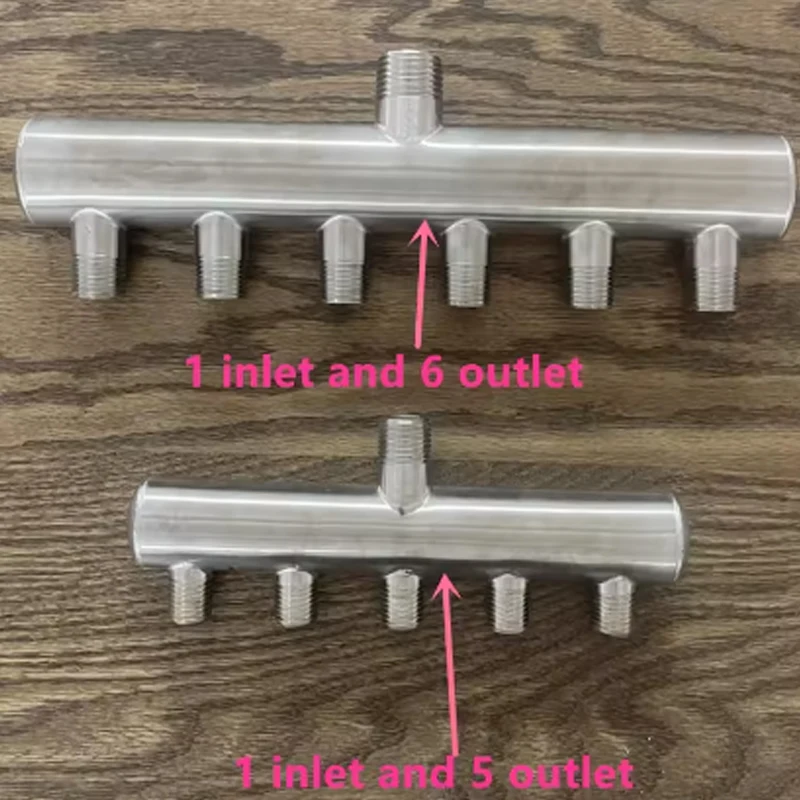 1 Piece DN25 Main Pipe Internal Thread 304 Stainless Steel Water Manifold Distributor DN20 Inlet DN15 Outlet Water Distributor