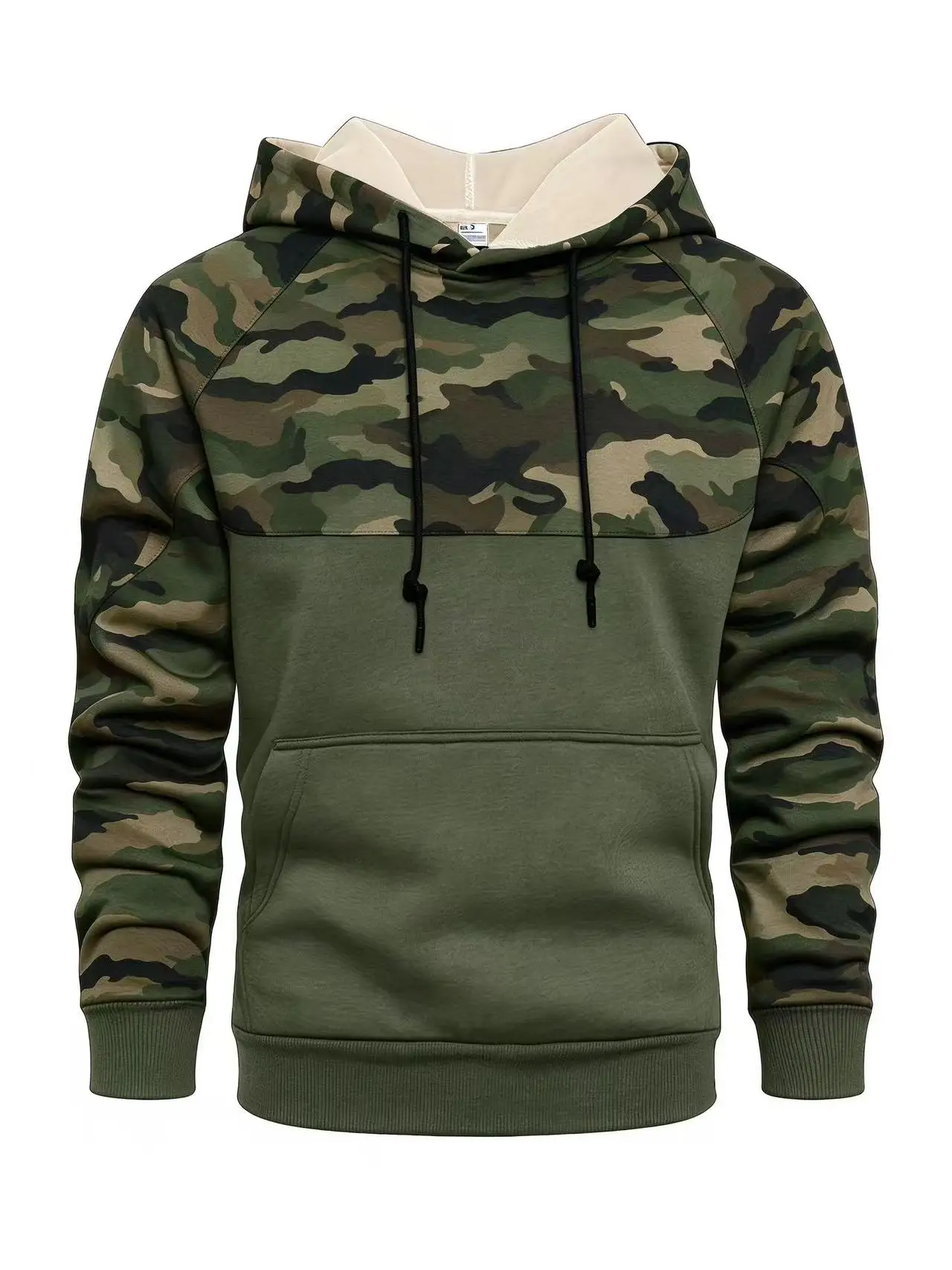 Men's Hoodie Thin Autumn Winter Brown Leopard Animal Print Spliced Full Print Pullover Fashion Long Sleeve Hooded Sweatshirt