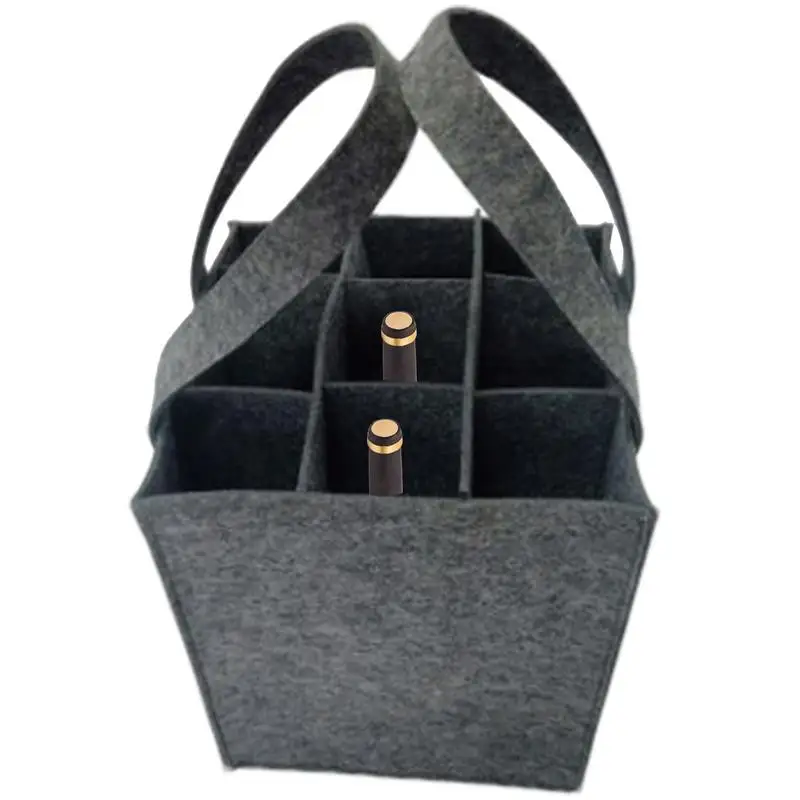 Wine Bag Carrier Tote Felt Insulated Leakproof 9 Bottle Wine Bag For Travel Wine Bag For Travel. Picnic Byob Portable Leakproof