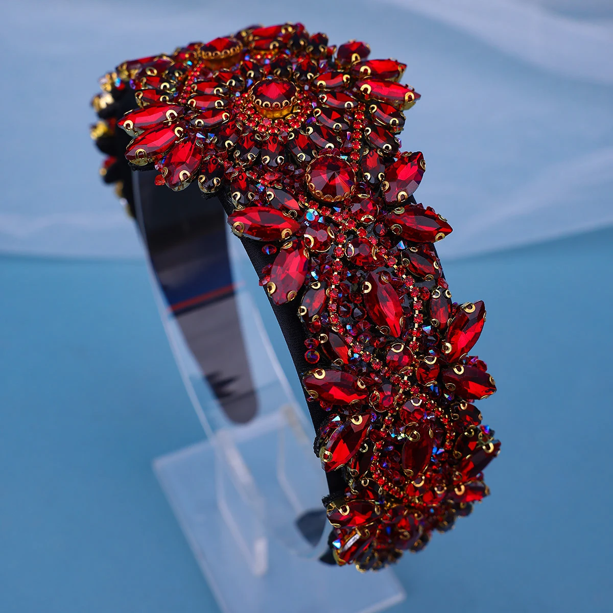 Fashion Baroque Retro Court Headband Luxury High Rhinestone Crystal Hair Band, Korean Style Face Wash Hair Accessories image 6