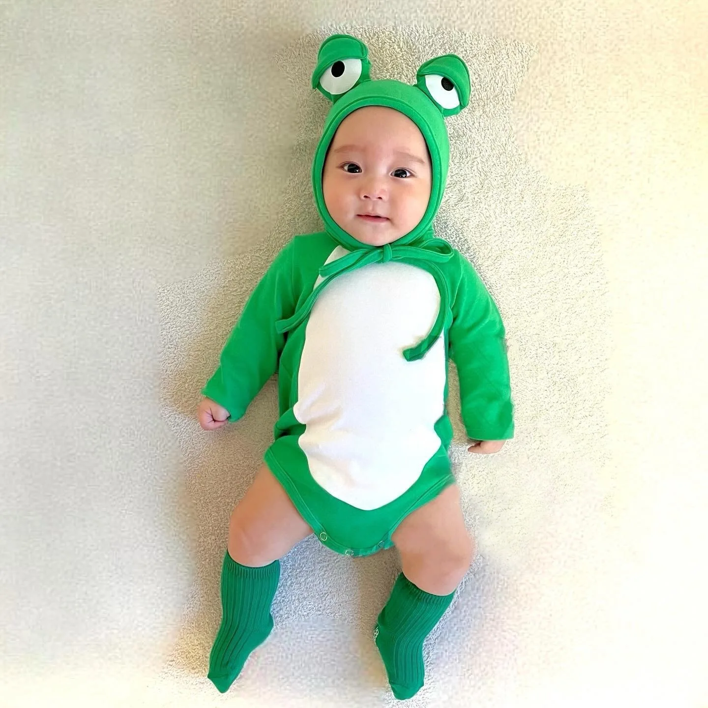 

Unisex Small Toddler Infant Animal Flog Romper Fancy Dress Up With Hat Green Flog Halloween Costume