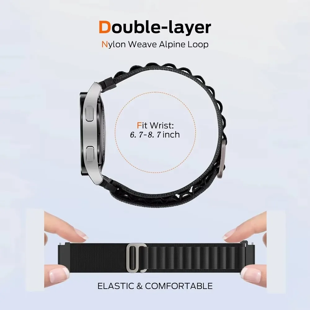 Nylon Loop Band Replacement Strap for Huawei Watch Fit 3 Fit 2 G Hook Buckle Double Layer Woven Wavy Elastic Inner Sport Durable