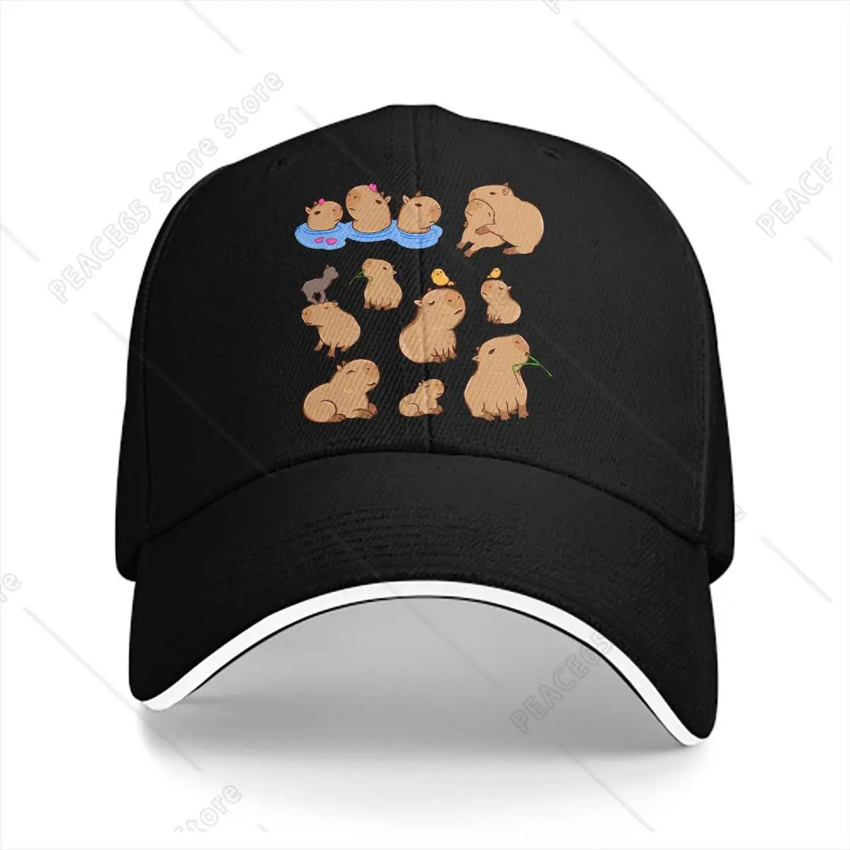 

Capybara Animal Multicolor Hat Peaked Men'S Cap Classic Personalized Visor Protection Hats