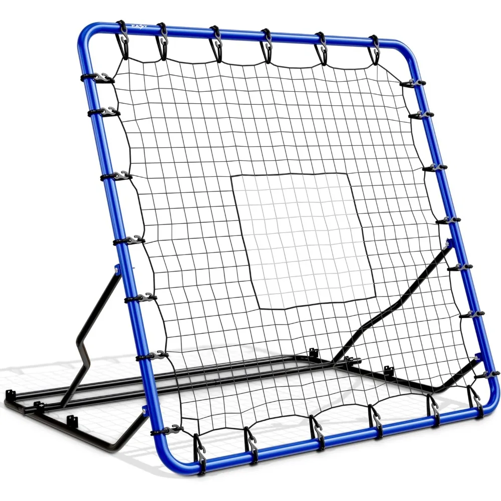 Volleyball Rebounder Net - Adjustable Volleyball Practice Net w Robust Steel Frame & PE Netting - Easy Setup Soccer Rebounder