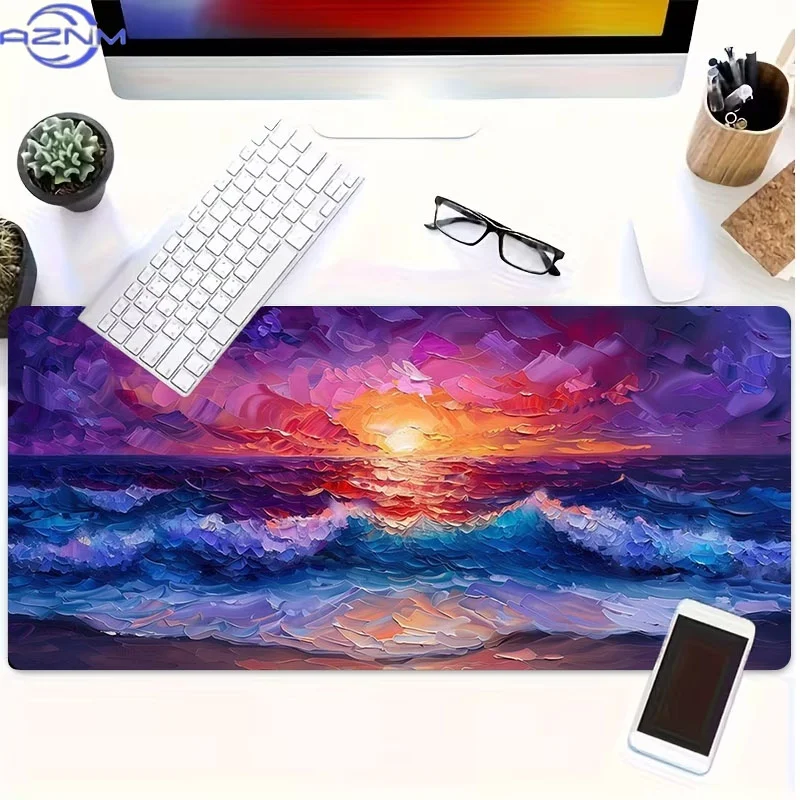 Sunset Ocean Rubber Mouse Pad, Multiple Specifications Available, Ideal for Programmers & Gamers, Perfect as St. Patrick's Day,