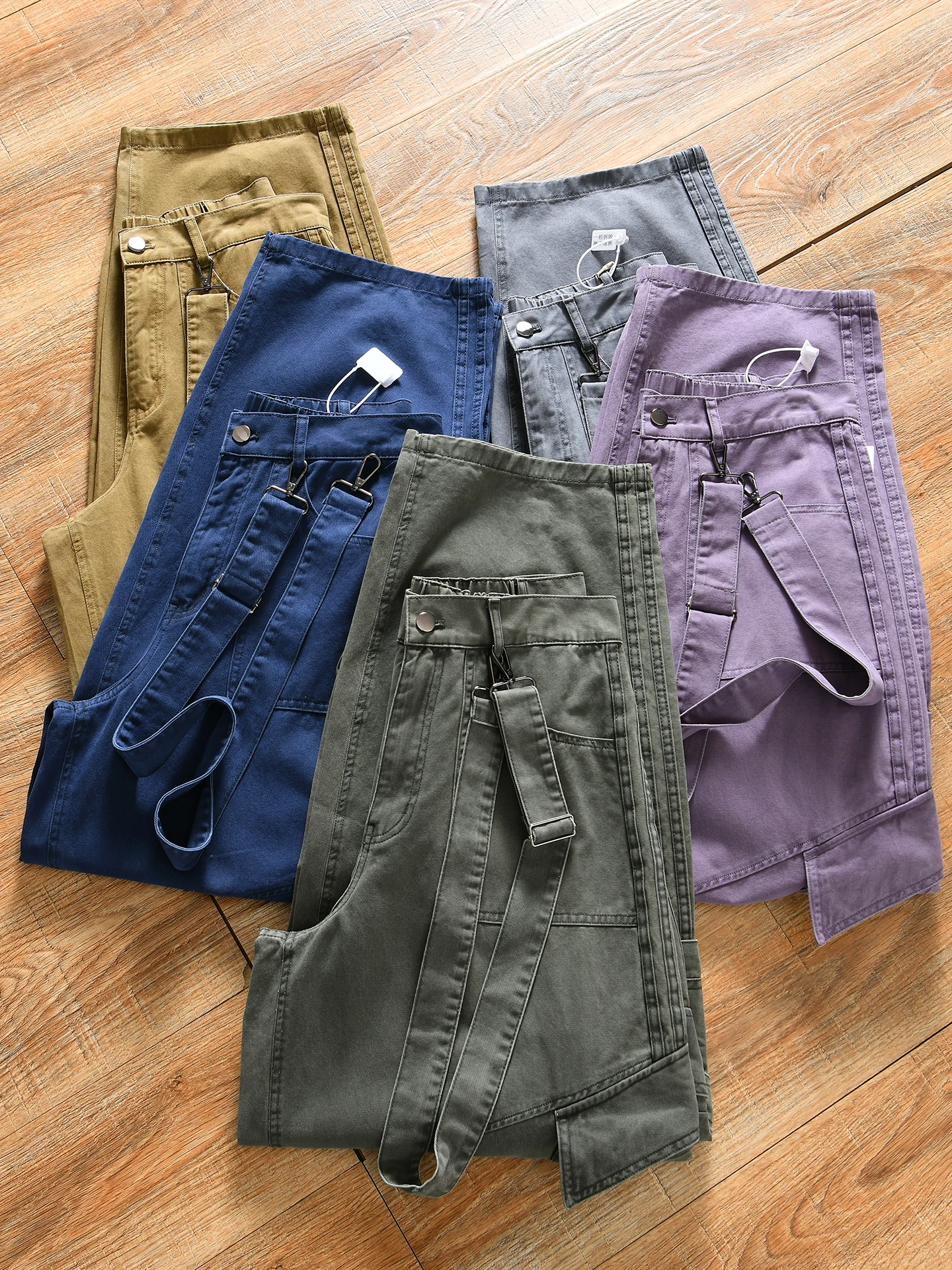 

American Style Wide Leg Workwear Trousers Pure Cotton Outdoor Casual Men's Autumn Winter Couple's Loose Fit High Waist Zipper