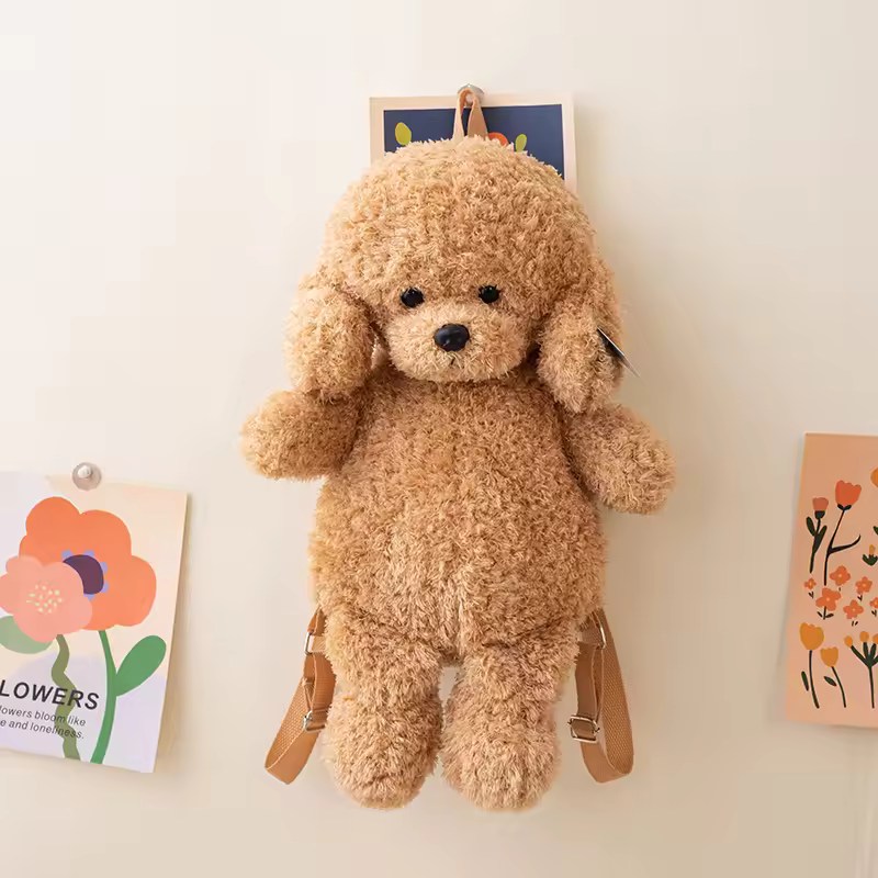 Sacs à dos en peluche pour chien, mignon, Animal en peluche, caniche, sacs à bandoulière pour filles, cartable d'étudiant, jouets pour chiots pour garçon