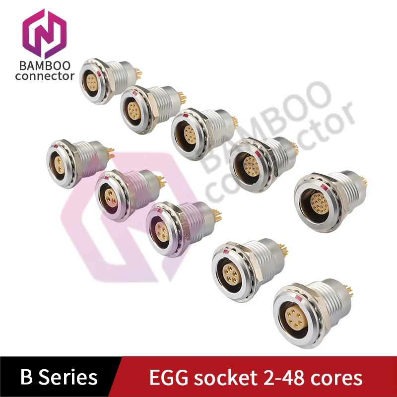 EGG.0BAviation socket Push-pull Self-lock Connector EGG socket panel installation connector IP50 resist the impact be dust-proof