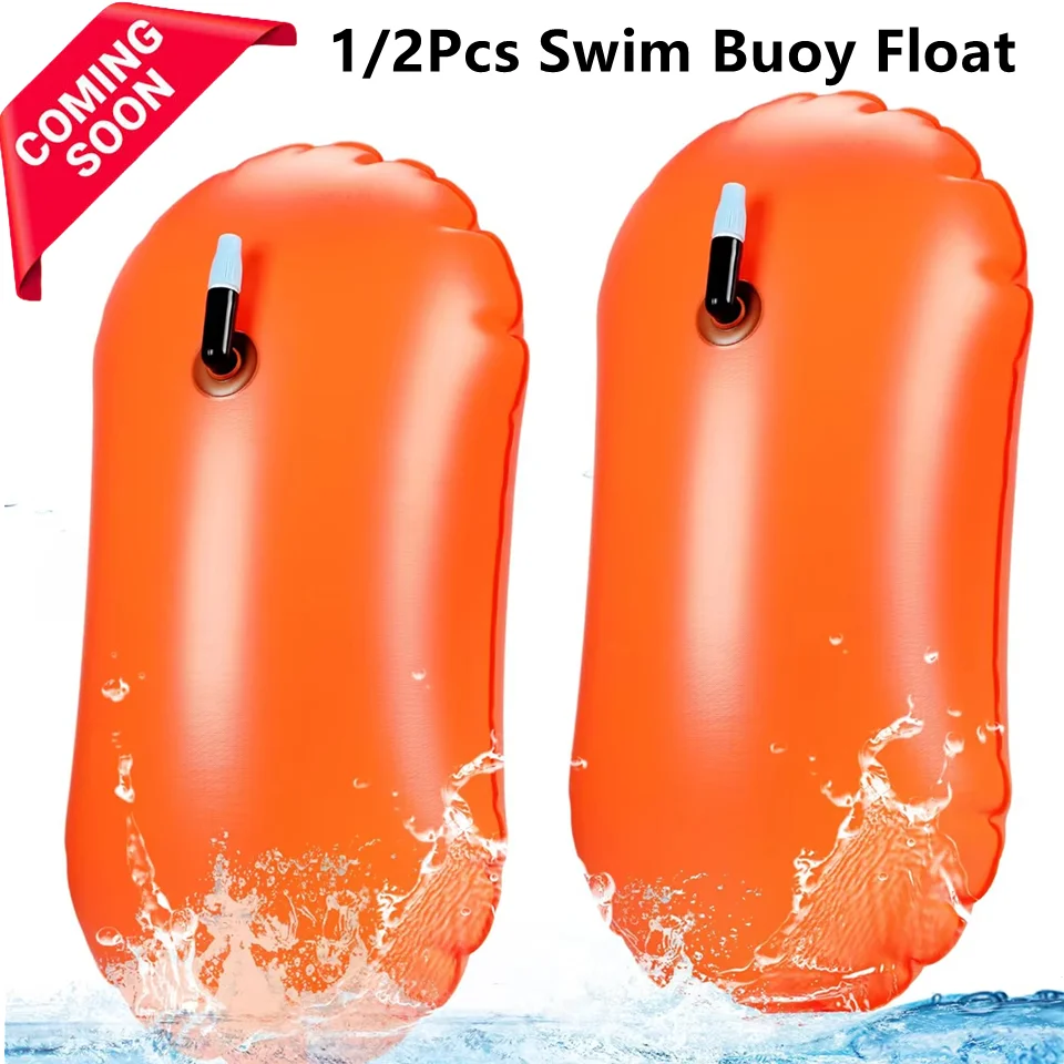 Swim Buoy Float for Open Water Swimming Safety Float with Adjustable Waist Belt Waterproof Dry Bag for Swim Train Kayaker 1/2Pcs