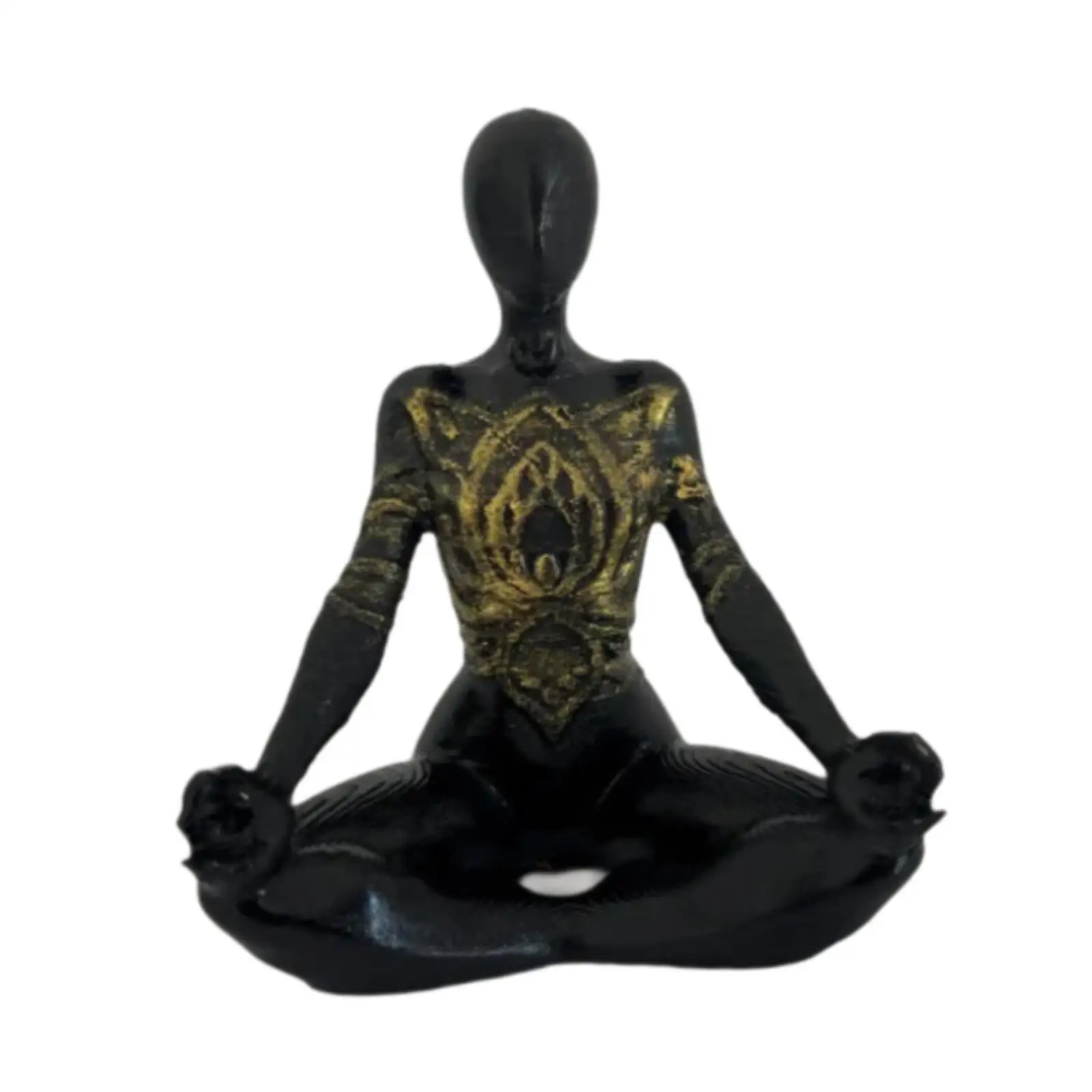 Resin Figurine Collection Decoration Artwork Birthday Gift Yoga Pose Statue for Fireplace Hallway Housewarming Indoor Desk