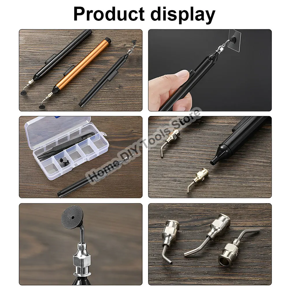 Vacuum Pen Suction Pen Sucking Pickup Tool Kit with 3 Suction Pads  for IC SMD Precision Component Placement