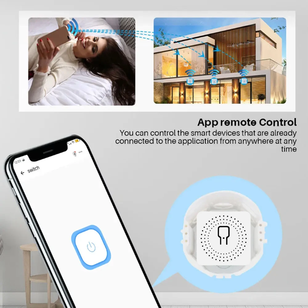 Wifi eWeLink Smart Switch Mini 16A AC110V 220V 230V Switch Support Two-way Control Sharing Funtion Work With Alexa Google Home