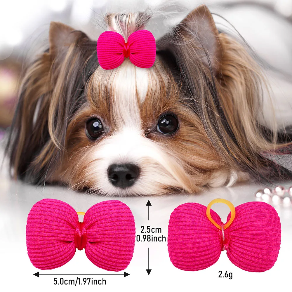 10PCS Candy Color Dog Bows Puppy Cat Sweet Style Hair Bowknot Decoration Fashion Dog Hair Dog Grooming Accessories