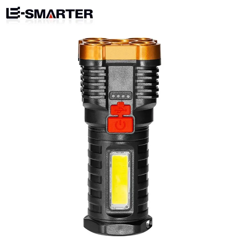 Imagem -02 - Lanterna Led Cob Portátil com Display Power Tocha Recarregável Luz Lateral Modos de Iluminação Camping Adventure Spotlight 5led