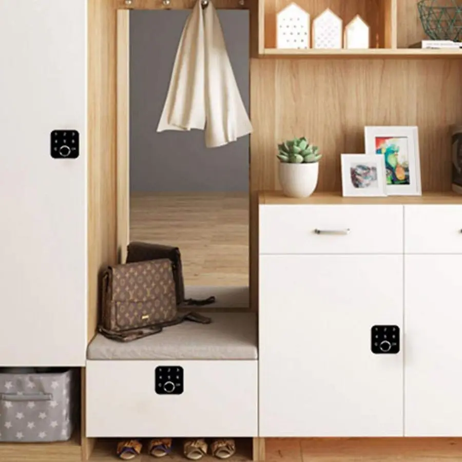 وقفل درج بكلمة مرور 2 في 1 قفل إلكتروني ذكي بدون مفتاح للخزائن وخزانة الملابس والصندوق