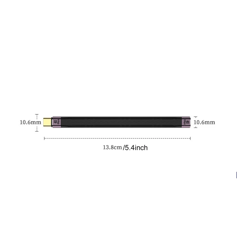 40Gbps Extension Cable PD 100W Fast Charging Type C Female to Type C Male Cable Cable USB C Data Cable for Laptop