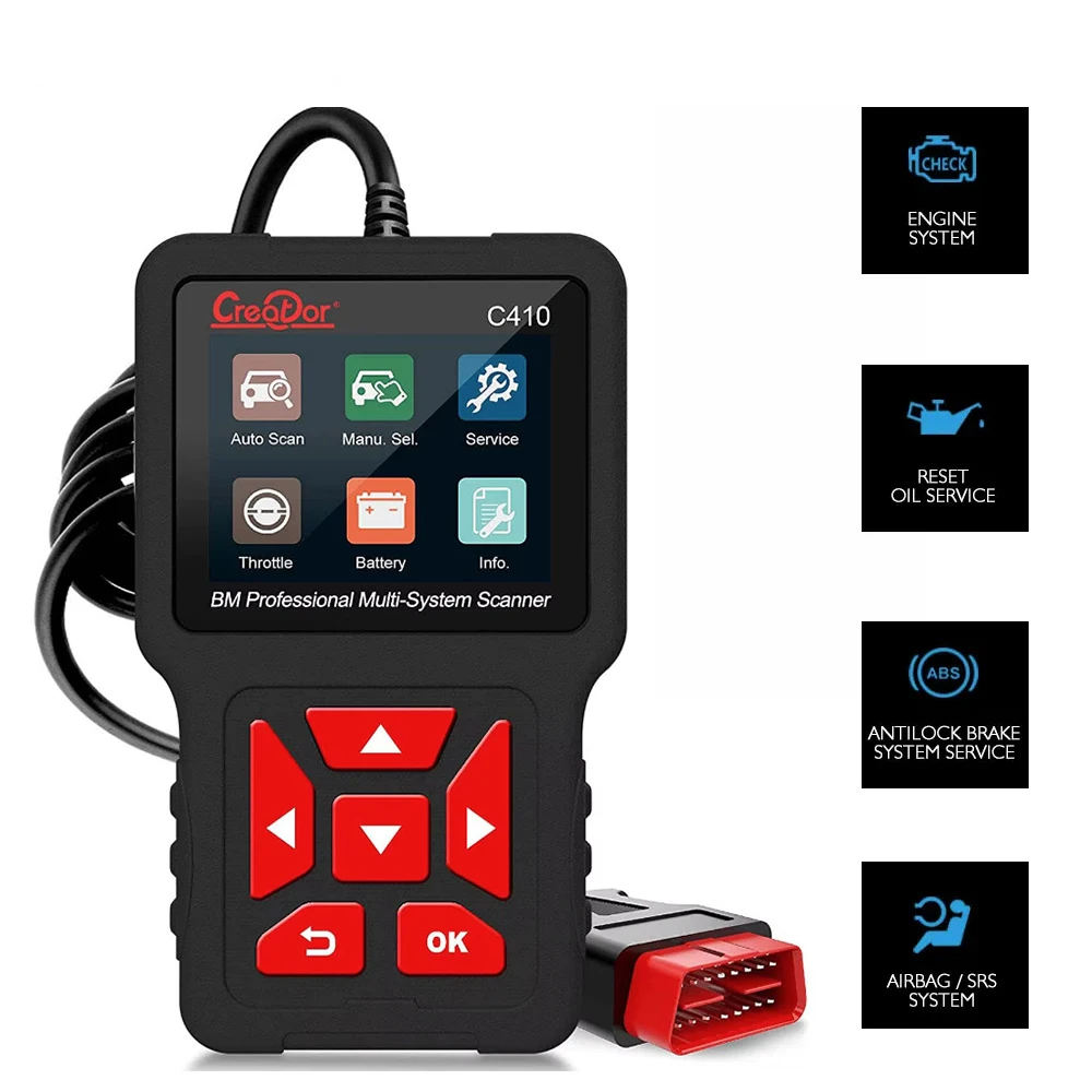 C410 OBD2 Scanner Code Reader for BMW Mini Cooper Professional Scan Tool Full-Systems Diagnostic Scan Tool with ABS