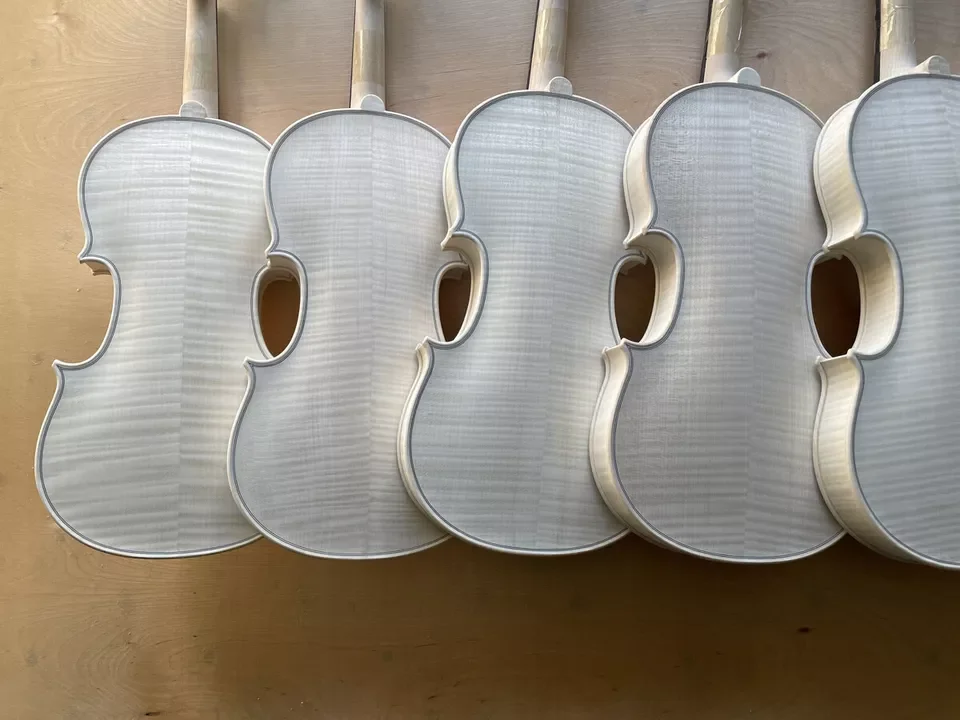 

4/4 Unfinished Violin Spruce top Flame Maple Handmade Violin DIY replacement #US