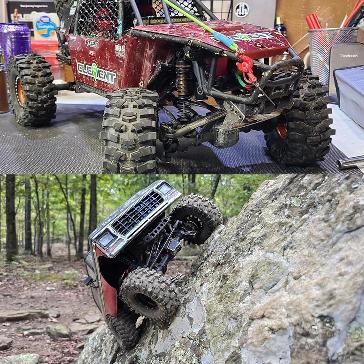 1.9 Crawler Tires 118 x 45mm Rubber Tyres with Foam Inserts for SCX10 TRX4 Redcat Gen7 RBX10 D90 D110 CC01 1/10 RC Crawler Car