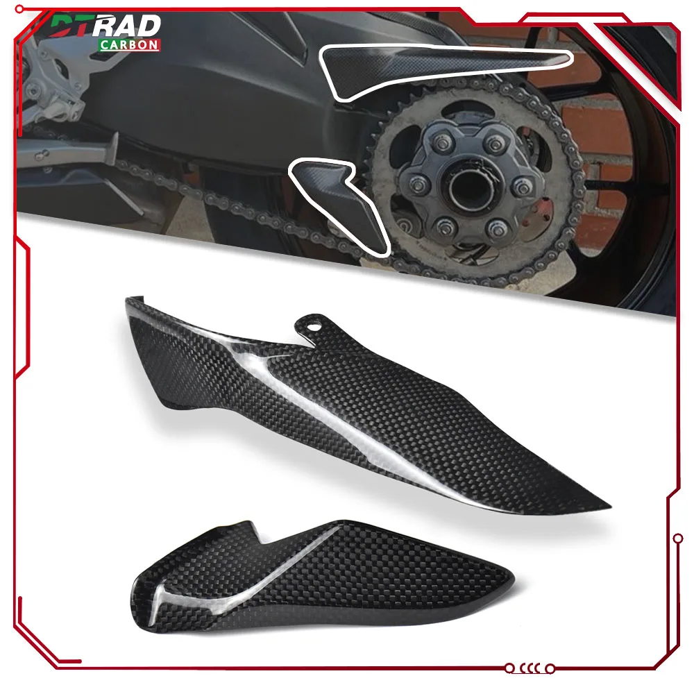 For DUCATI Panigale V2 1199 1299 1199S 1199R 1299S 1299R Accessories Carbon Fiber Upper Lower Chain Guard Plate Protection Cover