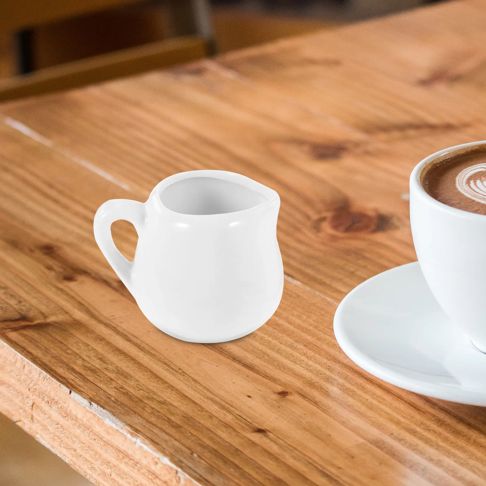 

4pcs Ceramic Condiment Jar Small Milk Pitcher For Home Coffee Shop Multi-Function Sauce Syrup Dispenser Creamer Jug