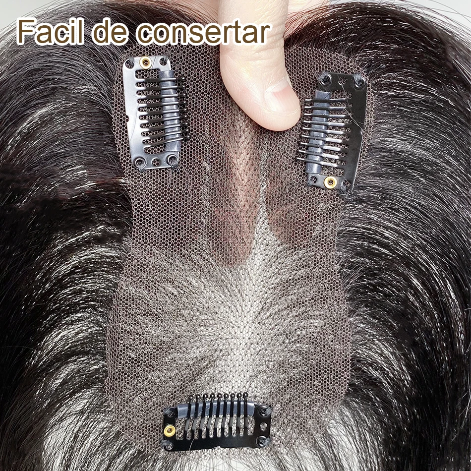 Middle Part Women's Bangs 100% Human Hair Natural Color/Brown Color Topper