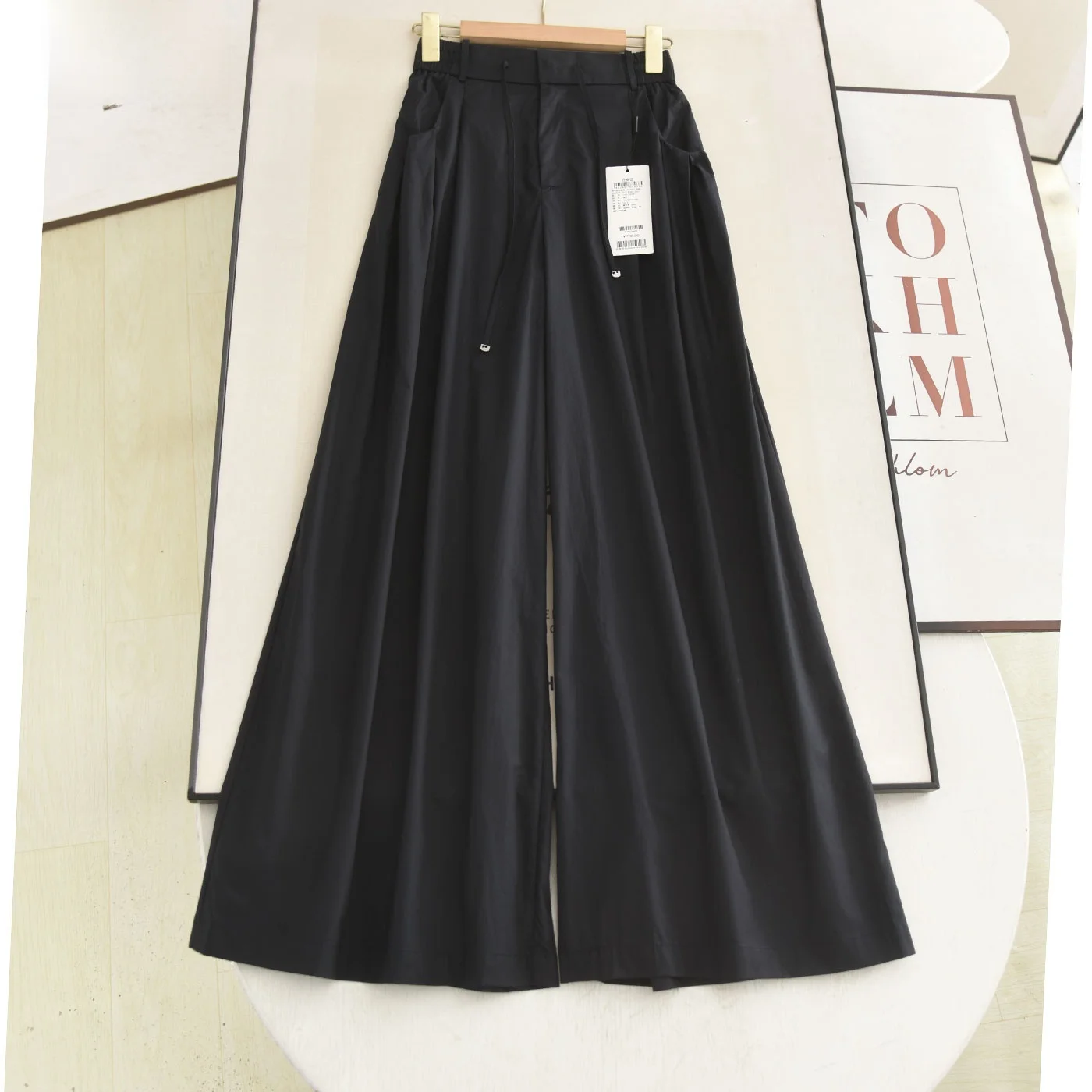 

High Waist Wide Leg Casual Pants Workwear Style Summer 2026 Drawstring Thin Design Unique Simple Match Women's Trousers