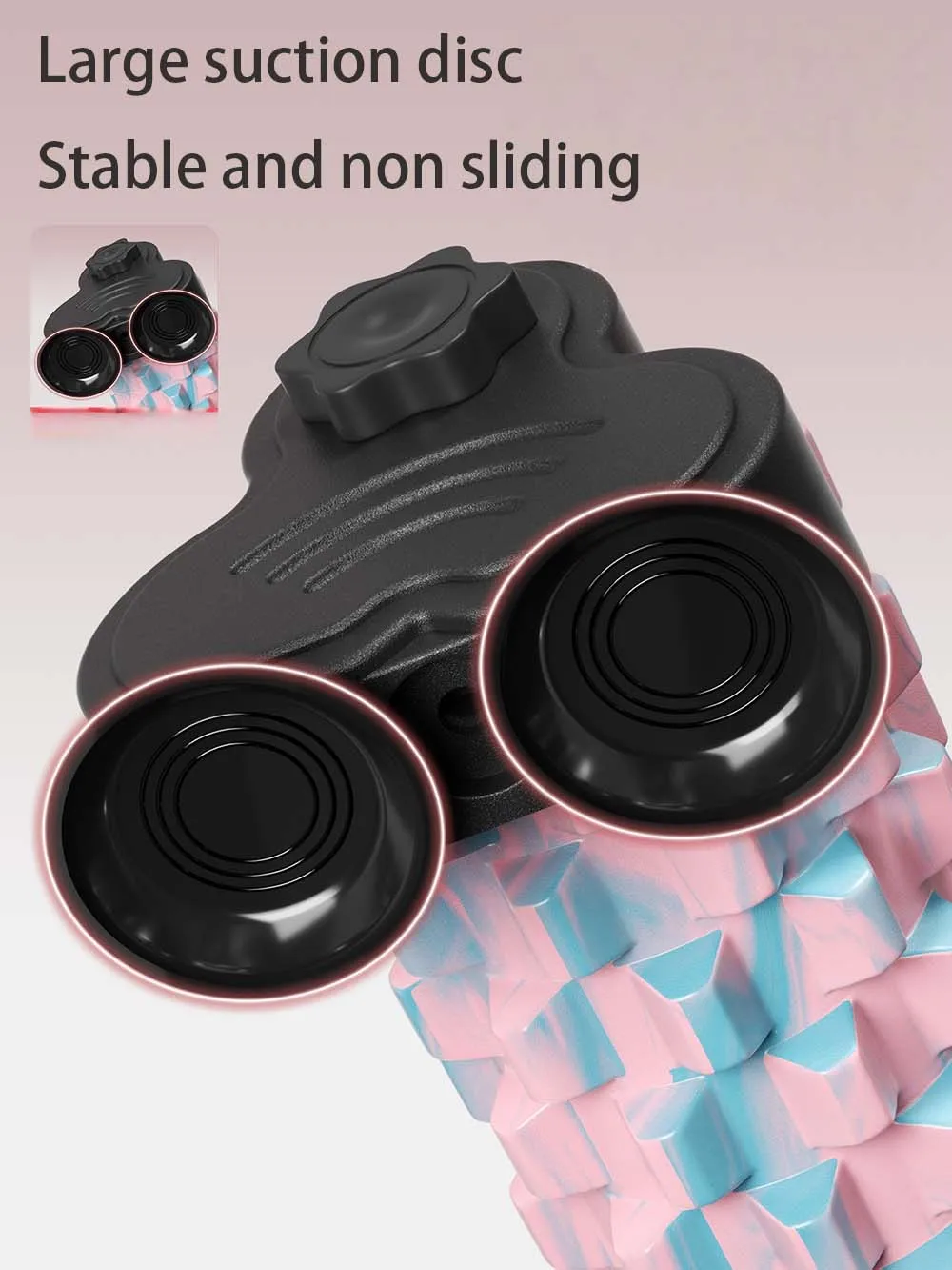 Fitness Yoga EVA Foam Roller with Suction Cup 360° Rotation Exerciser Height Adjustable Massage Foam Roller Deep Back Stretching
