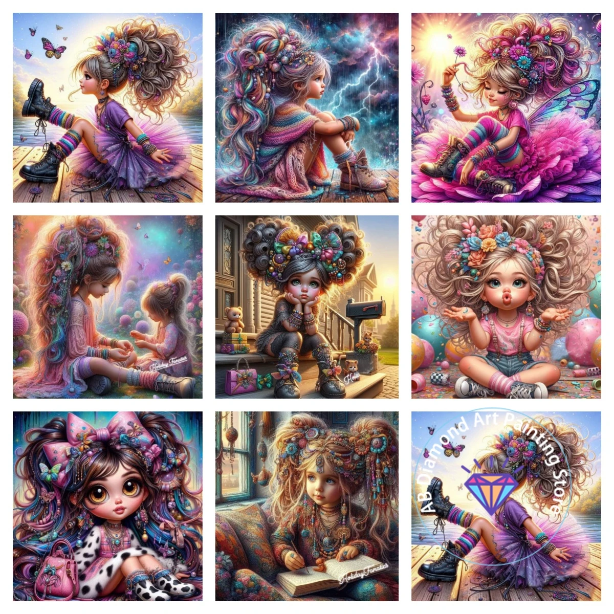 Mode Cartoon große Augen Mädchen Diamant Malerei Kit 5D DIY Diamant Stickerei Kreuz Stickerei handgemachte Kunst Geschenk Home Dekoration