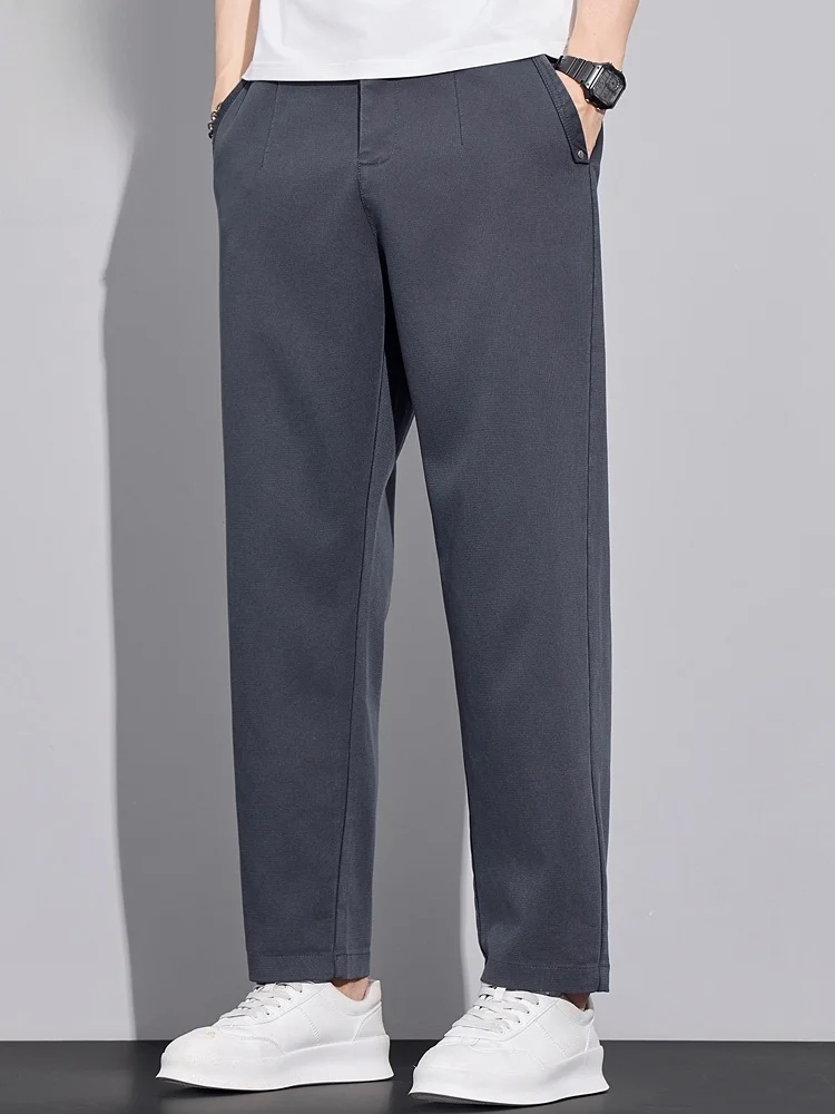 

Мужские эластичные повседневные брюки, весна 2026, новая модная коллекция, свободные прямые брюки, удобные, прямого кроя