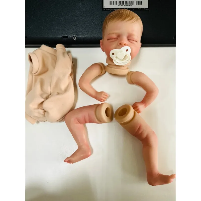 11inch Already Painted Bebe Reborn Doll Kit Salia with Painted Hair cloth Body Included DIY Blank Reborn Kit Visible Veins