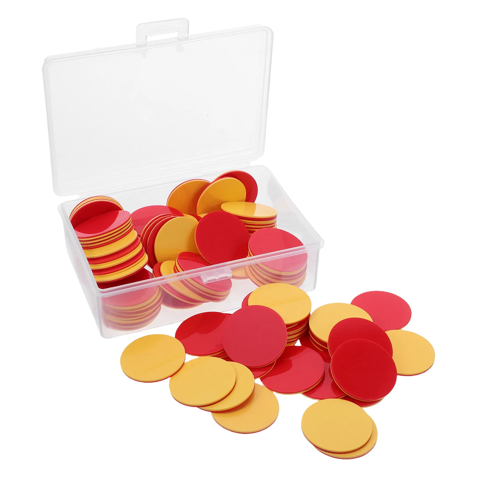 100Pcs Double-Sided Plastic Two-Color Counters Red Yellow Classroom Counting Sorting Math Manipulatives Chips Counting Chips Set