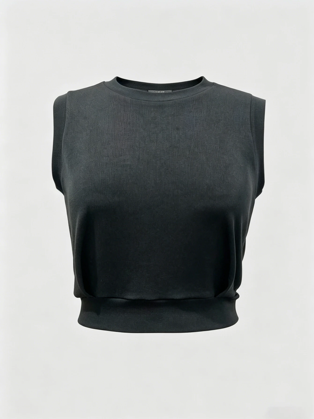 Women's fashionable casual sleeveless round-neck short-sleeved top, loose and casual, suitable as a sport base layer
