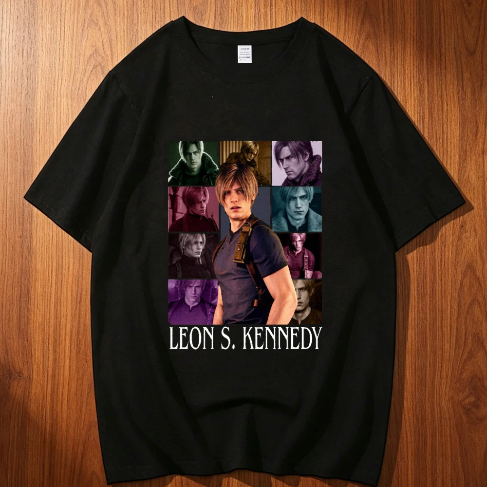 Leon Kennedy cotton top tees teen hip hop Pastel Vintage Grunge 80s top tees Comfortable Gothic anime kawaii harajuku Y2k
