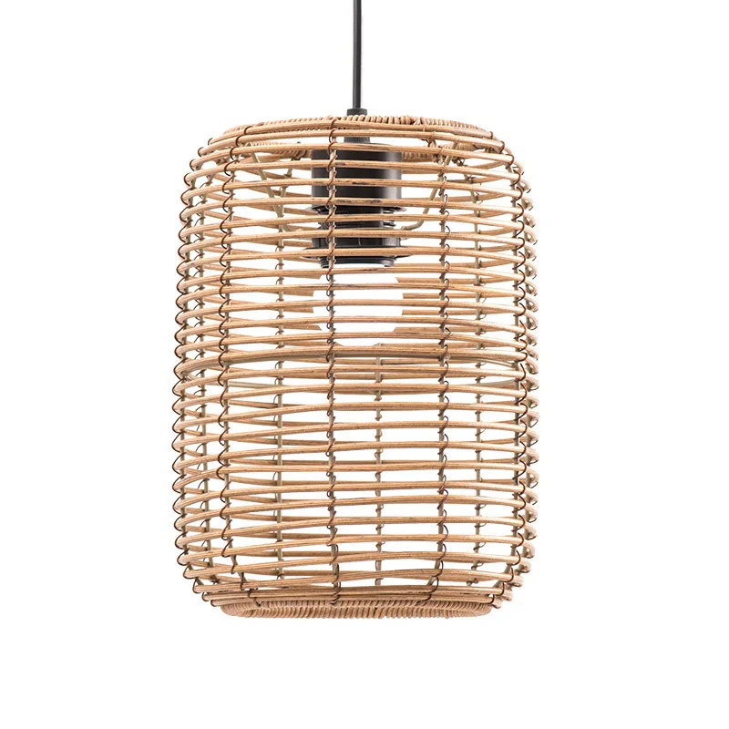 Imitation Rattan Woven Lampshade Hotel Teahouse Restaurant Creative Retro Ins Wind Chandelier Decorative Lampshade