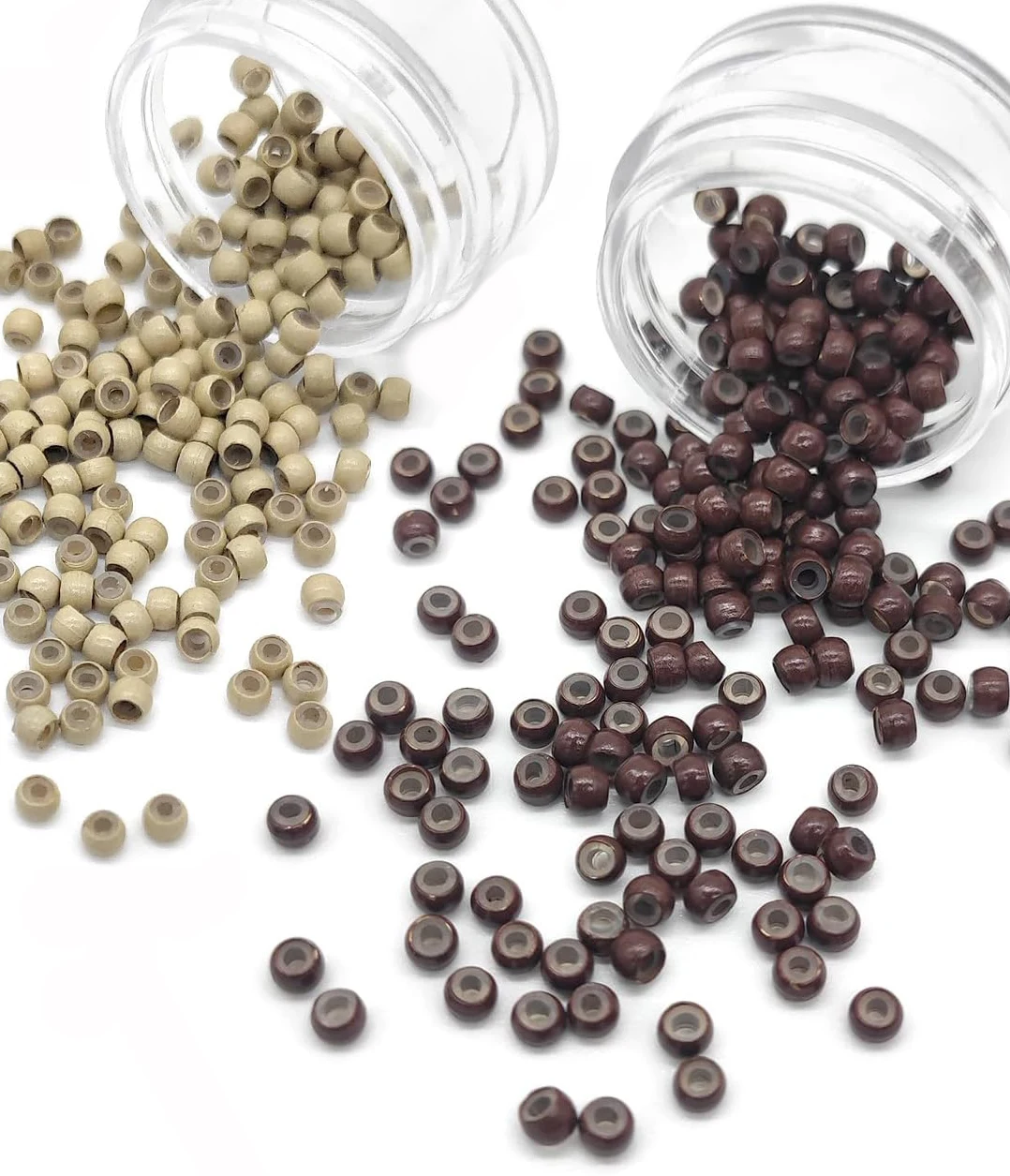 200/500Pcs 3mm Silicone Nano Rings Copper Rings with Silicone Lined Hair Beads Hair Rings Hair Extension Tools image 6