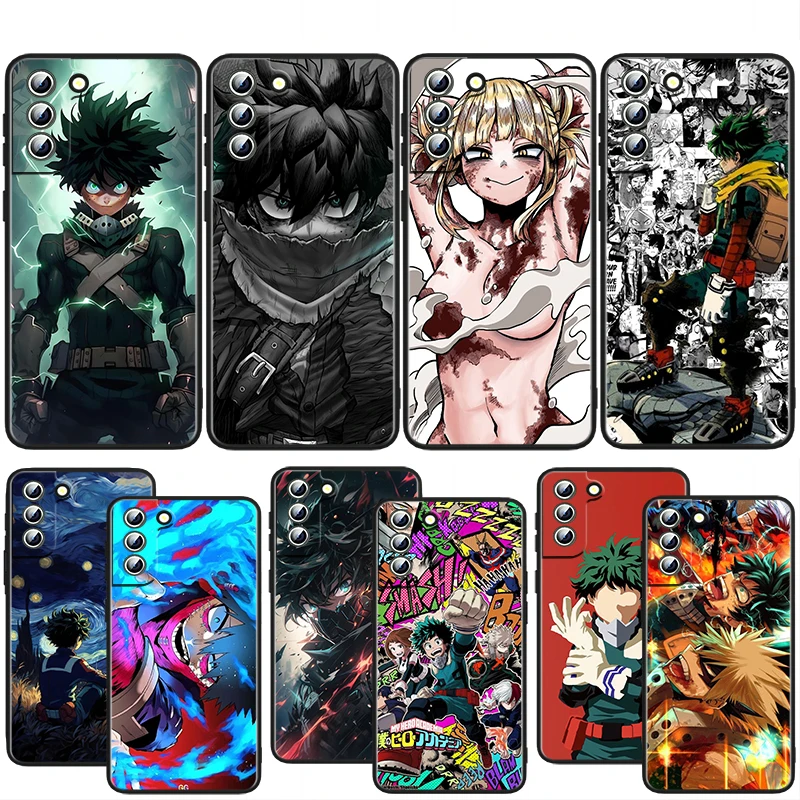 Anime My Hero Academia For Samsung S24 S23 S22 S21 S20 FE S10e S10 S9 Ultra Plus Plus Soft Silicone Black Phone Case