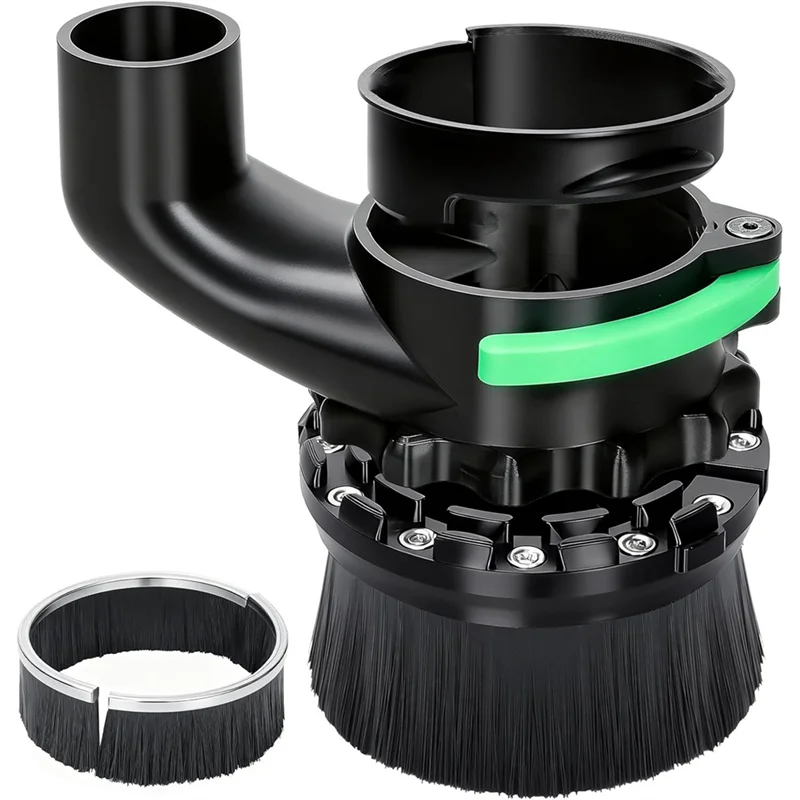 AWAH voor CNC-routermachine stofschoen 65 mm en 69 mm diameter, dubbele borstellengtes, 38 mm (1,5 inch) slangcompatibiliteit