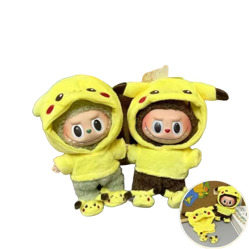 

Labubu 17cm Vinyl Pikachu K-Pop Idol Doll Clothing Set Cute Anime Vinyl Doll Accessories for Girls Gift Hot Selling In Stock