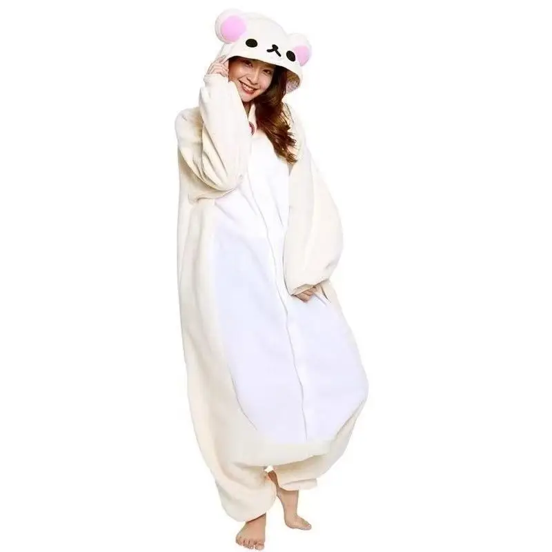New Rilakkuma onesie with high-quality cute anime design thick and warm perfect for Halloween couple cosplay or plush costume