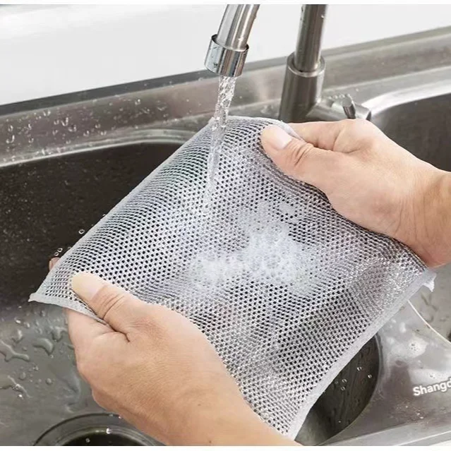 2-In-1 Upgrade Magic Cleaning Cloth Thickened Double sided Steel Wire Rag Bamboo Charcoal Dish Washdishing Cloths Towel Clean