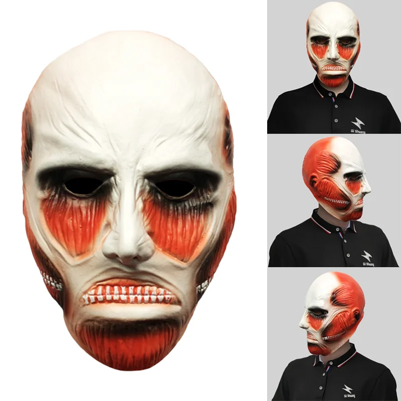 

Attack on Titan Mask Cartoon Masquerade Halloween Festival Cosplay Prop Kids Full Face Masks Costume Prop Accessories Supplies