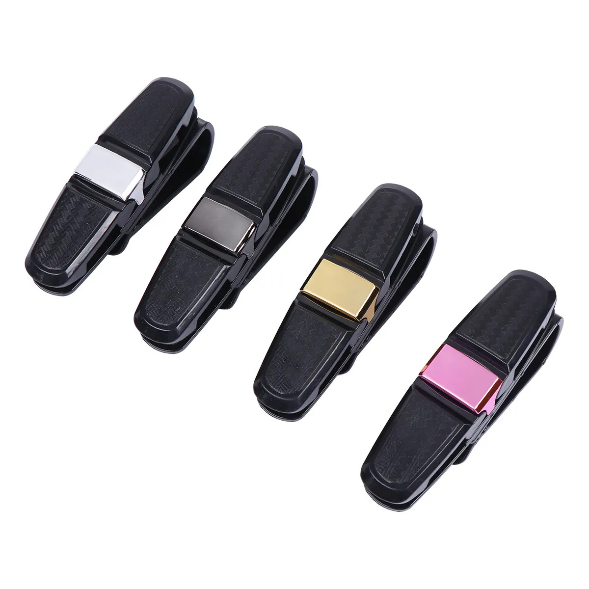 

4pcs Car Glasses Clip Holder For Sun Visor Sunglasses Storage Auto Fastener Bracket Ticket Organizer Abs Mount