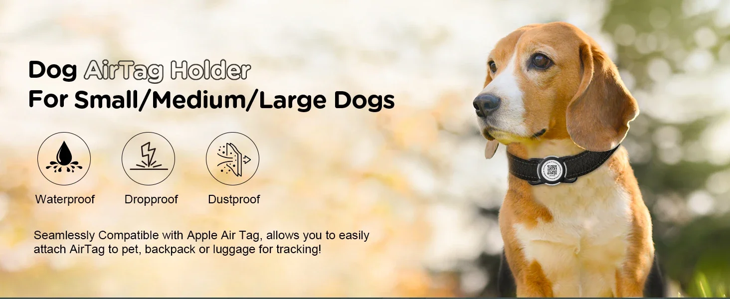 Wasserdichter AirTag-Halter für Hundehalsband mit QR-Code-Tag, weiche, schützende, leichte Air-Tag-Hülle für Hunde- und Katzenhalsbänder – Detail 1