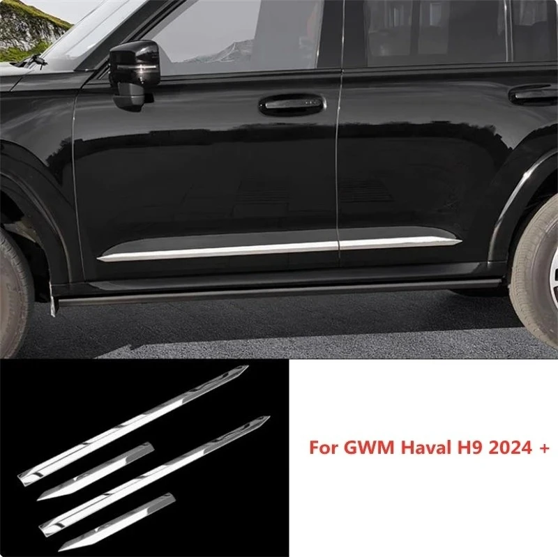 Car Style Protector Decoration Accessories Exterior Sticker For GWM Haval H9 2024 + Side Door Body Molding Skirt Edge Strip Trim