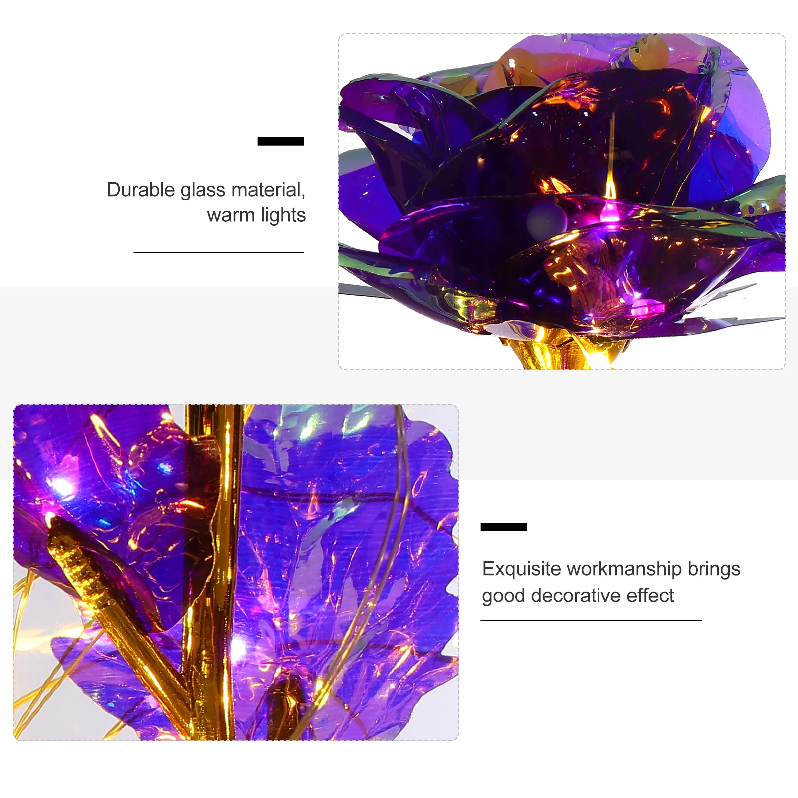 

1Pcs Artificial Rose Flower Lamp Glass Dome Romantic Night Light Valentine Day Atmosphere Lamp Home Decoration Rose Light