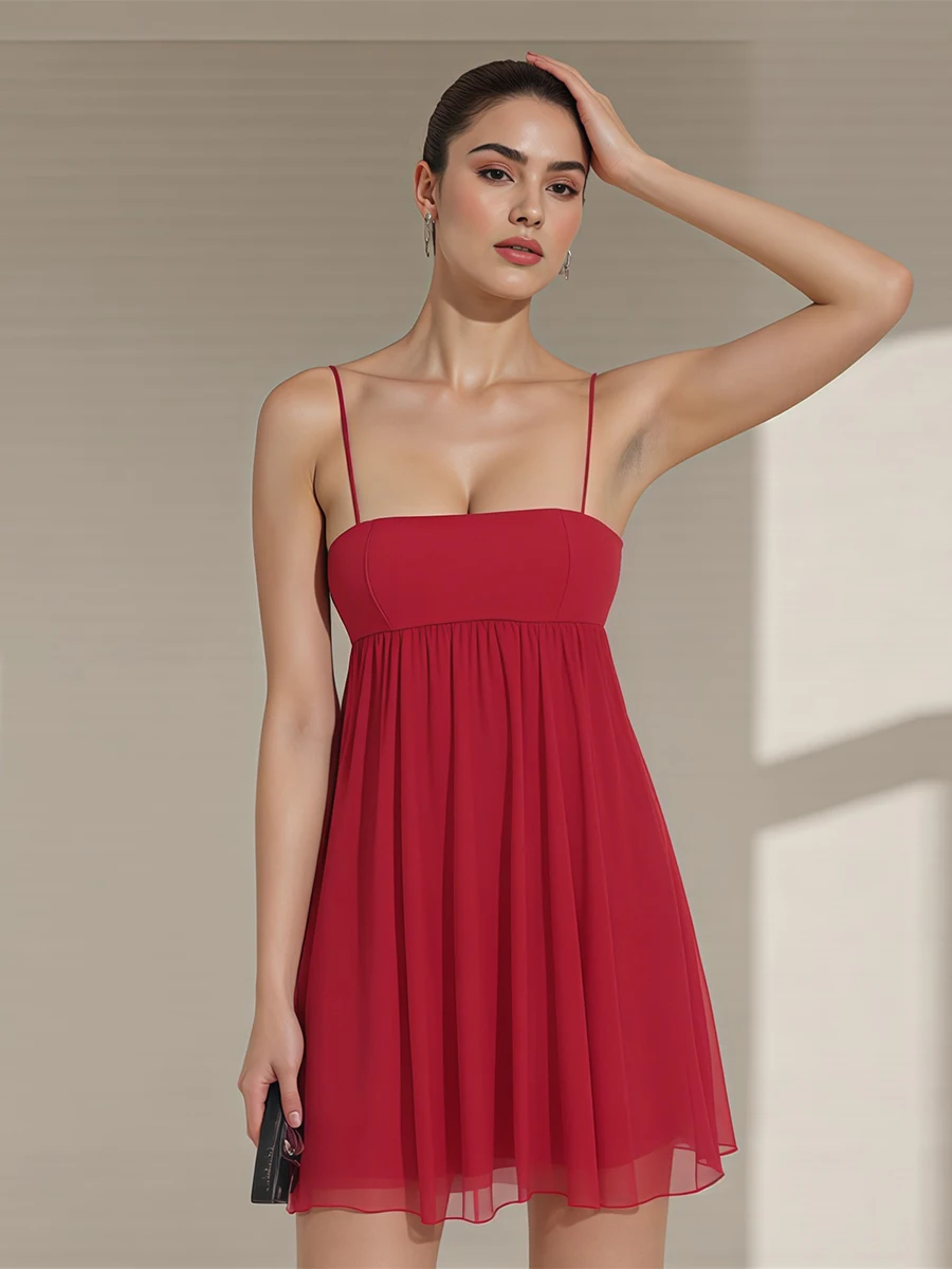New Fashion Womens Summer Mini Cami Dress Sleeveless Open Back Solid Color Floral Spaghetti Strap Dress Hot Sale S M L