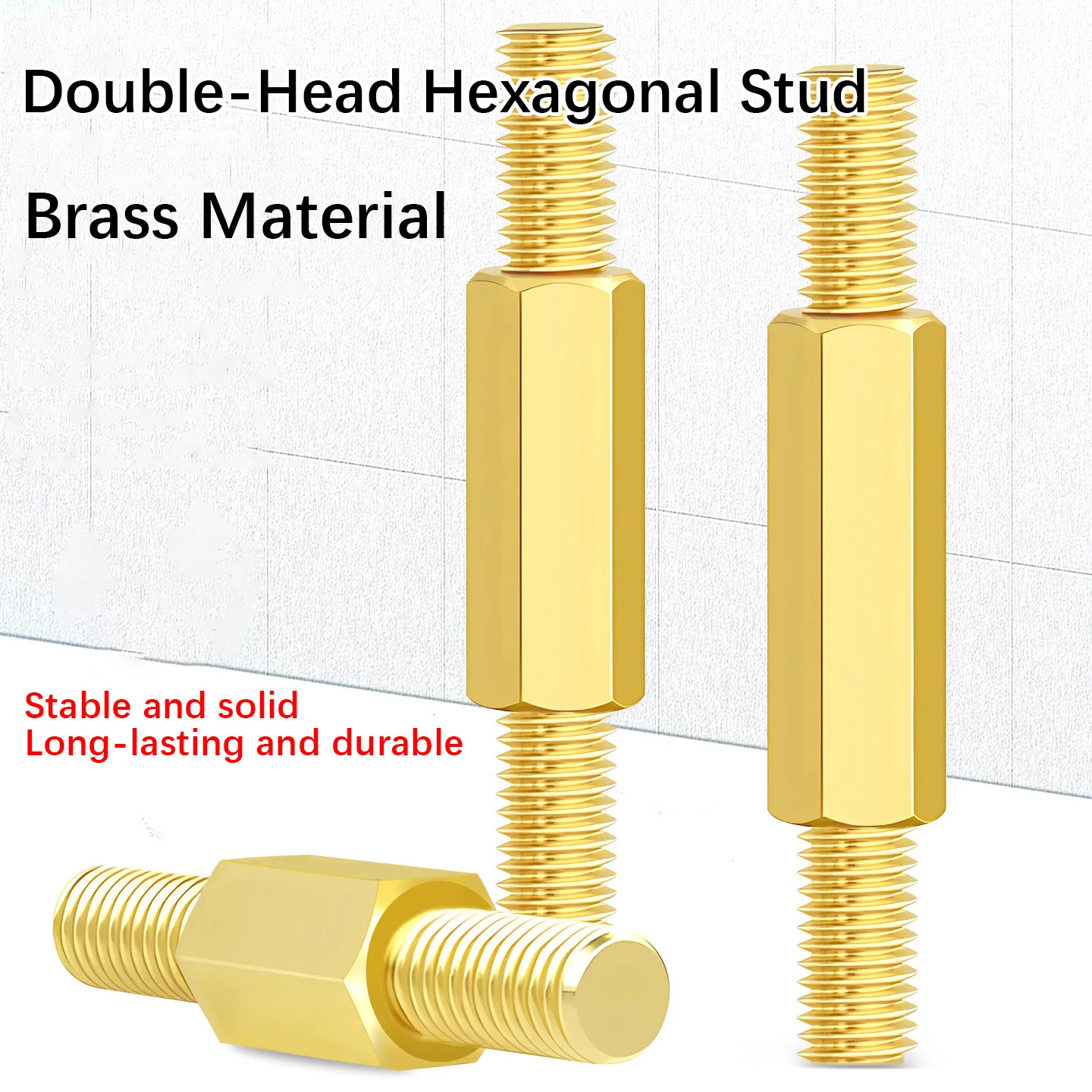 5/10pcs Brass M3 M4 Double-Ended Hex Socket Head Studs, External Thread Isolation Posts, Connecting Rod Support Screw Posts